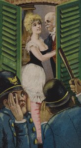 Two Policemen Watching a Couple Having an Affair by American School
